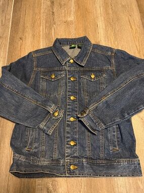 John Deere Denim Jacket with Green and Yellow Logo